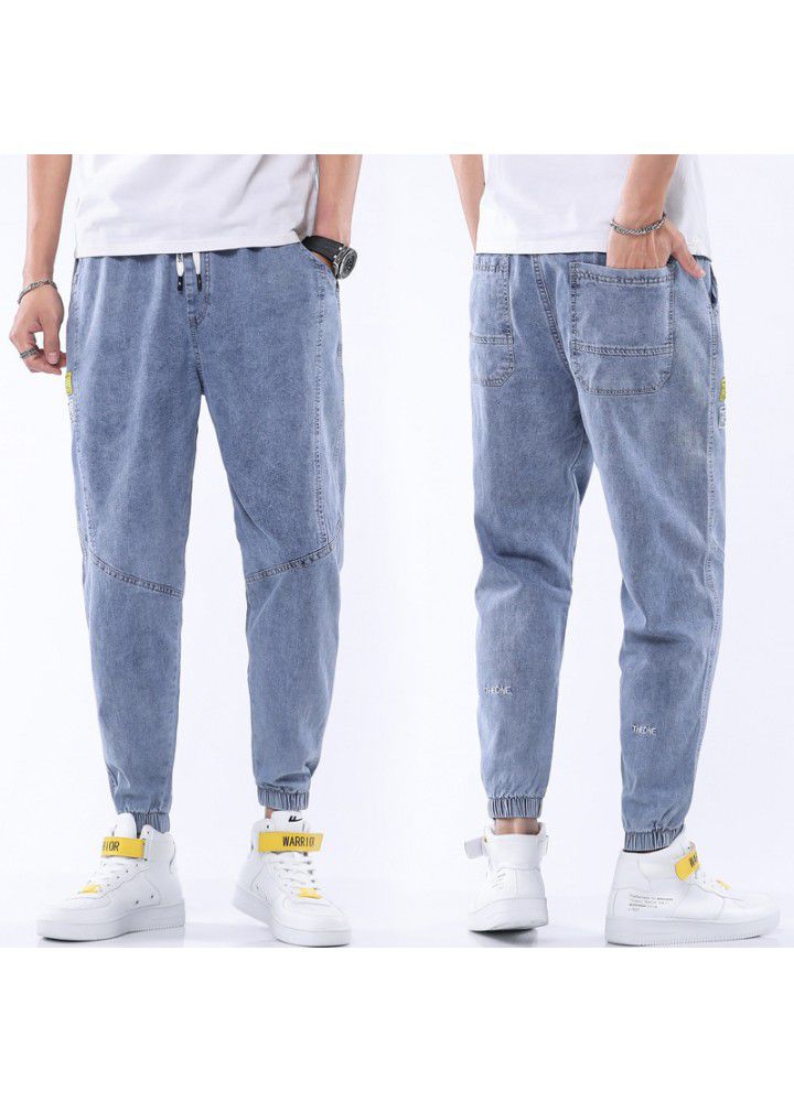 20 new jeans men's spring and autumn new fashion brand men's pants loose legged casual pants men's harem Capris