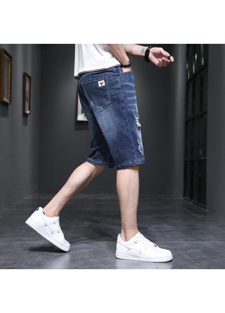 Denim shorts men's summer new trend, wear trend tooling, breeches, loose 5-point middle school students