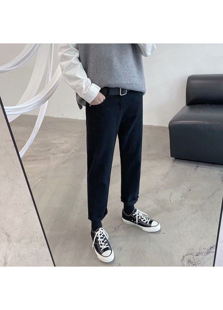 Jeans men's spring men's pants fashion brand loose casual wide leg pants Capri Pants Korean fashion straight pants