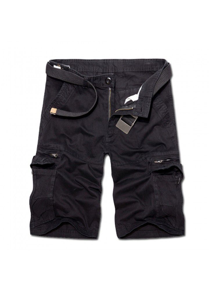 2021 new men's multi bag pants loose size men's casual pants overalls men's Capris