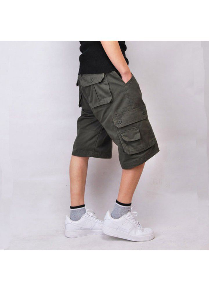 2021 new Multi Pocket tooling pants camouflage pants large men's Pants Capris European men's pants