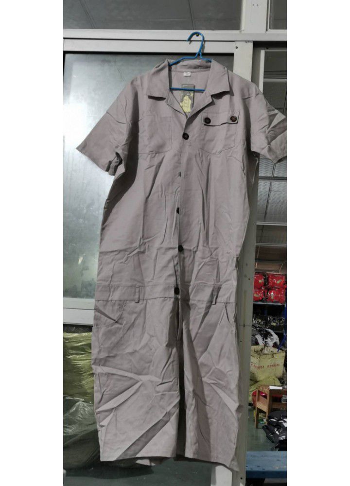 Cross border hot sale in summer 2020 men's one-piece woven suit with buttons