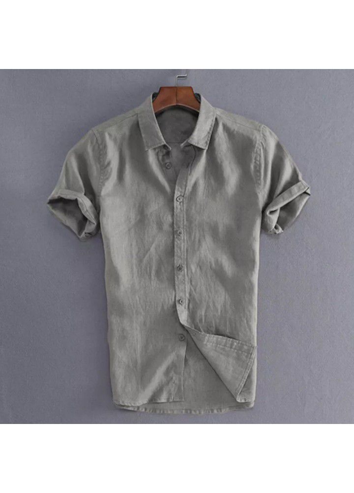 2021 Europe and the United States summer short sleeve leisure foreign trade men's shirt men's shirt issued on behalf of the spot