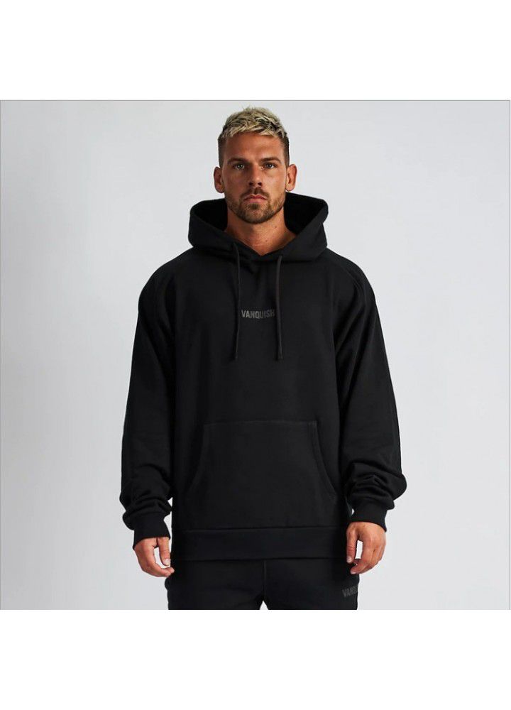 Autumn and winter muscle fitness brothers outdoor running basketball men's Hoodie Pullover sports leisure sweater
