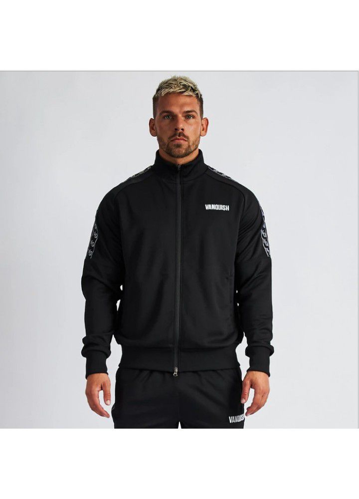 New autumn and winter muscle fitness brothers sports zipper sweater outdoor running casual loose coat men's coat
