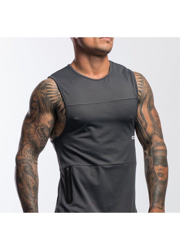 Muscle brothers spring and summer new European and American sports waistcoat men's quick drying fitness waistcoat manufacturer direct sales