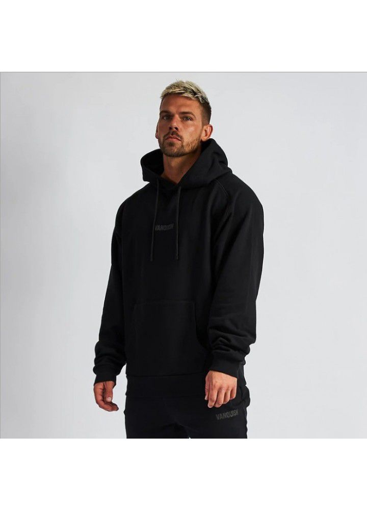 Autumn and winter muscle fitness brothers outdoor running basketball men's Hoodie Pullover sports leisure sweater