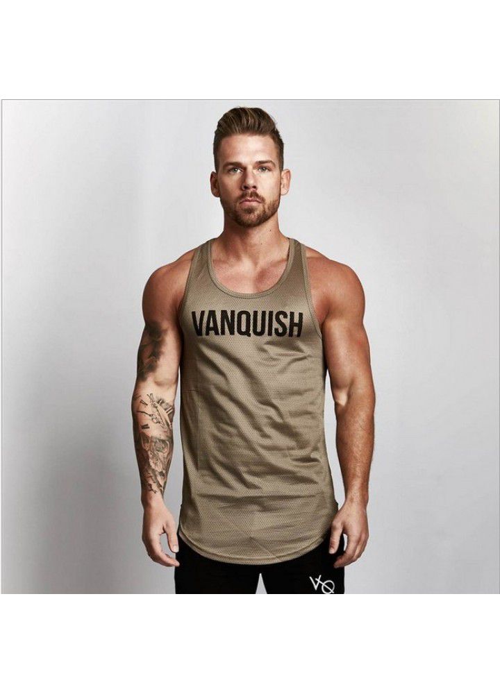 Muscle brother VQ sleeveless sports men's Vest fitness running I-shaped vest breathable slim training vest