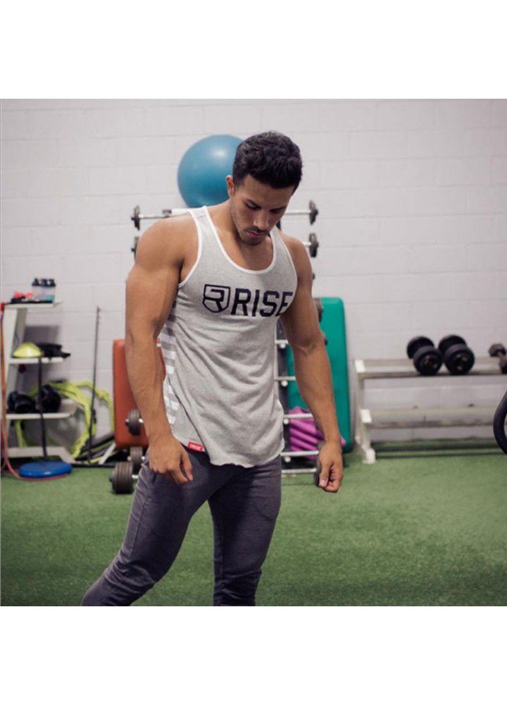 Muscle doctor fitness brothers summer new running breathable outdoor sports leisure sweat absorbing men's printed vest