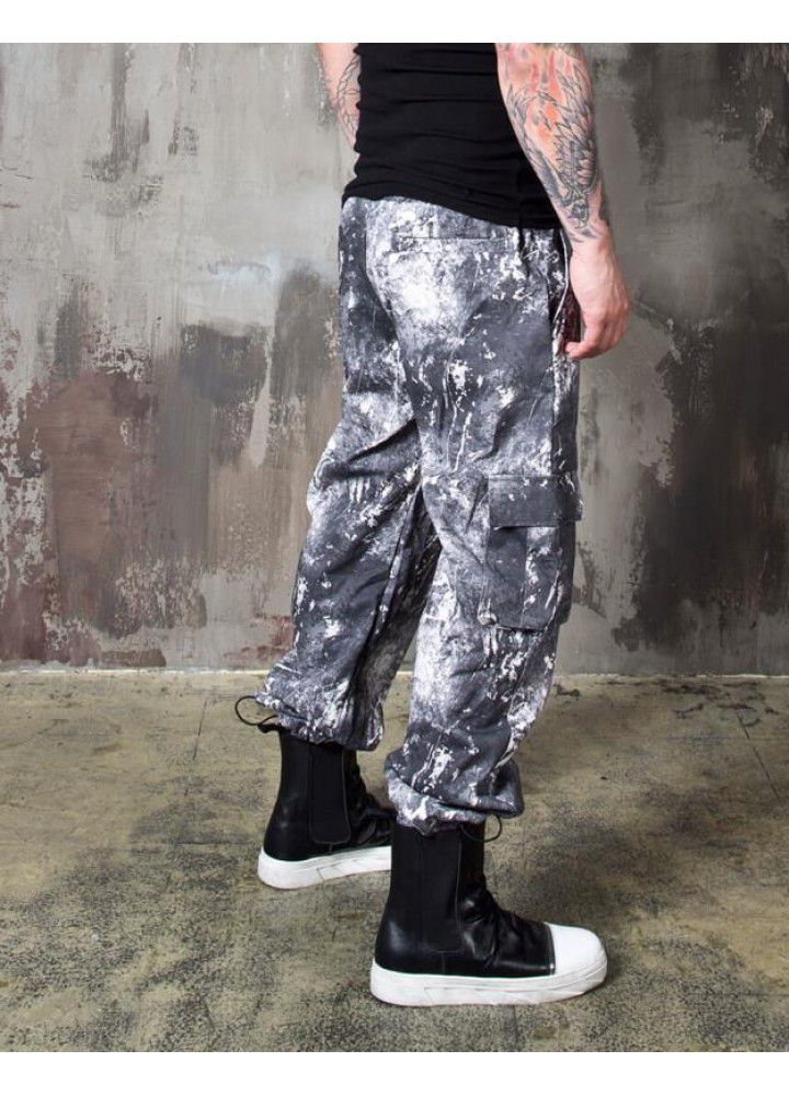 Cross border spring and summer new Japanese loose casual legged pants fashion trend Multi Pocket camouflage men's overalls