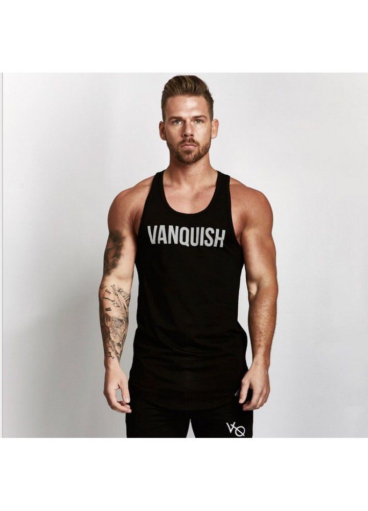 Muscle brother VQ sleeveless sports men's Vest fitness running I-shaped vest breathable slim training vest