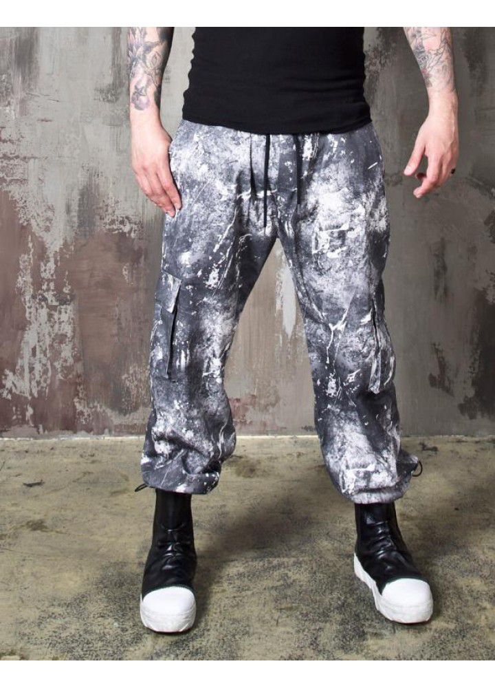Cross border spring and summer new Japanese loose casual legged pants fashion trend Multi Pocket camouflage men's overalls