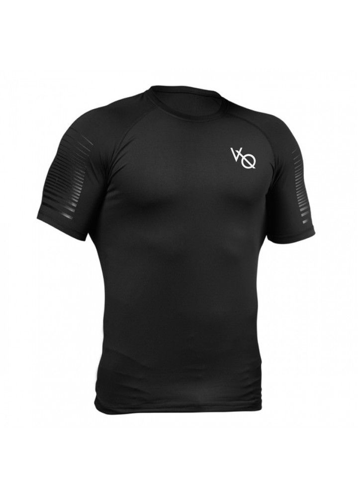 Muscle fitness brothers summer new men's T-shirt tight sweat fast dry sports running round neck short sleeve men's T-shirt