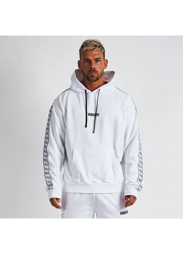 2019 muscle fitness brothers new men's Pullover Hooded Sweater outdoor running sports coat loose sweater