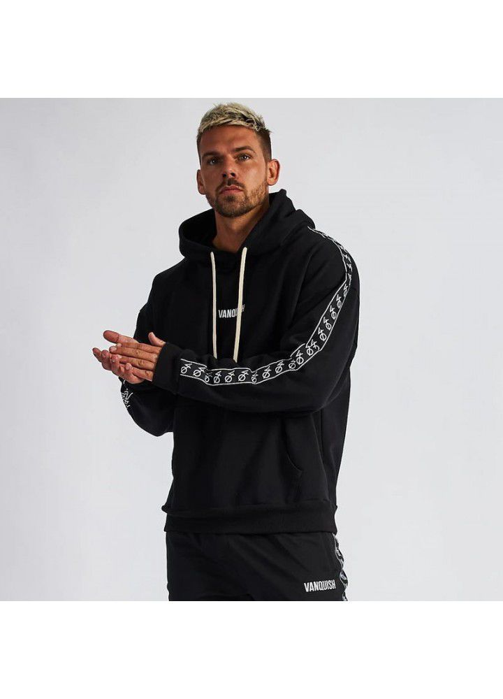 2019 muscle fitness brothers new men's Pullover Hooded Sweater outdoor running sports coat loose sweater