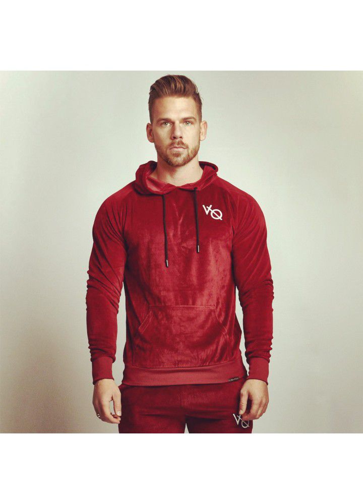 New muscle fitness brother men's Pullover sports sweater outdoor running fitness coat