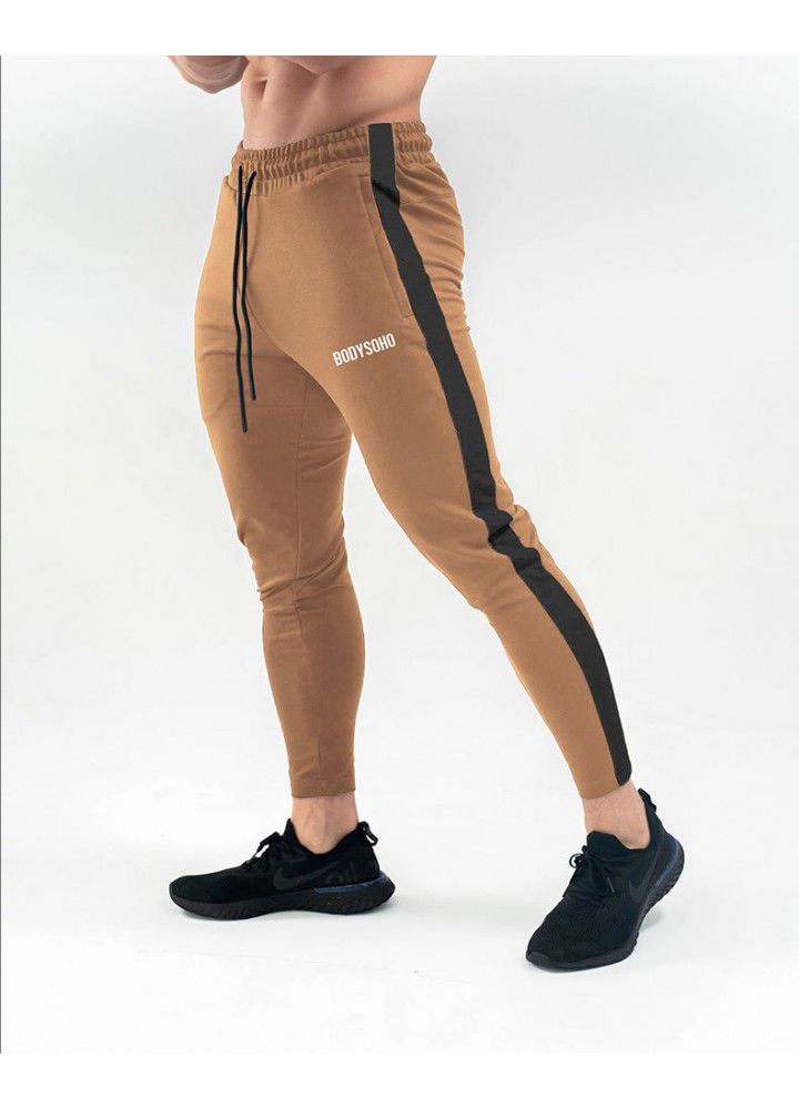 Muscle brothers Europe and America autumn and winter new color matching Trend Sports Fitness pants men's running training pants customization