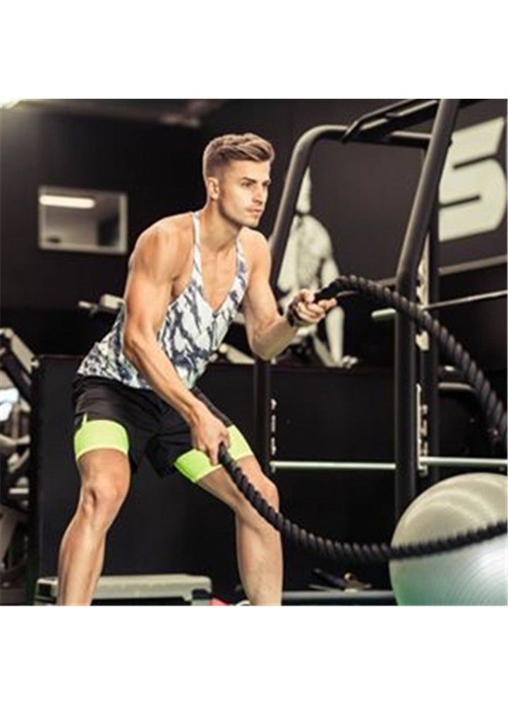 Cross border special for muscle fitness brothers men's striped breathable sweat absorbing basketball vest leisure sports running