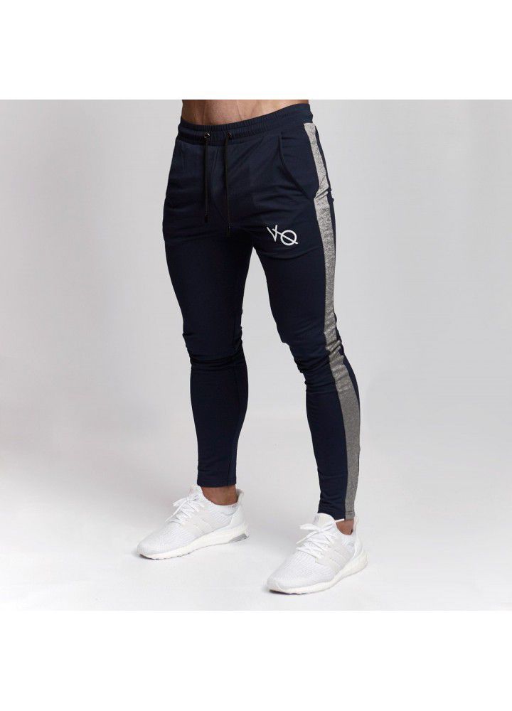 Amazon new autumn muscle fitness men's side pocket tights brothers sports running fitness casual pants