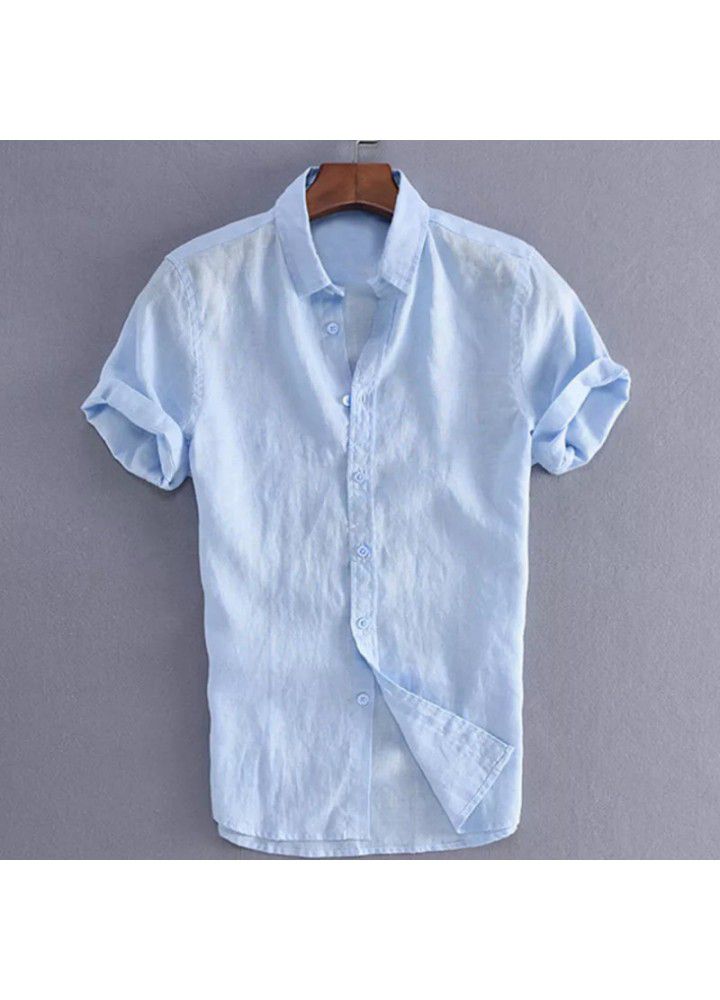 2021 Europe and the United States summer short sleeve leisure foreign trade men's shirt men's shirt issued on behalf of the spot