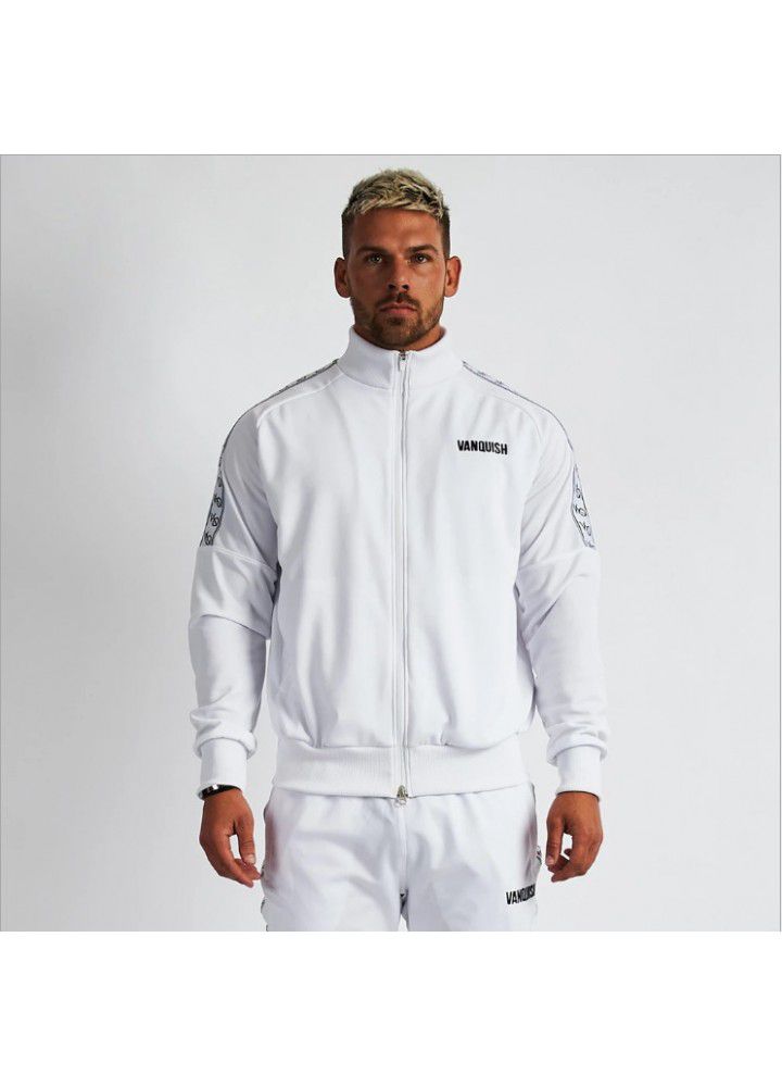 New autumn and winter muscle fitness brothers sports zipper sweater outdoor running casual loose coat men's coat