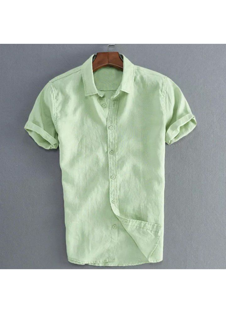 2021 Europe and the United States summer short sleeve leisure foreign trade men's shirt men's shirt issued on behalf of the spot