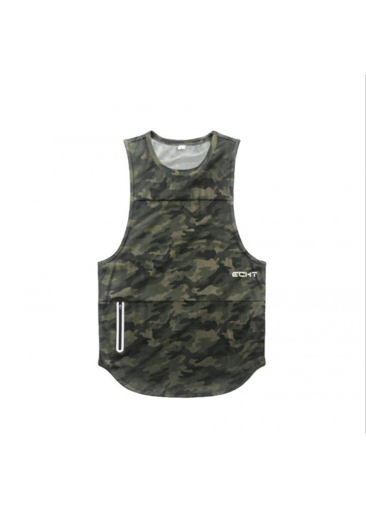 Muscle brothers spring and summer new European and American sports waistcoat men's quick drying fitness waistcoat manufacturer direct sales