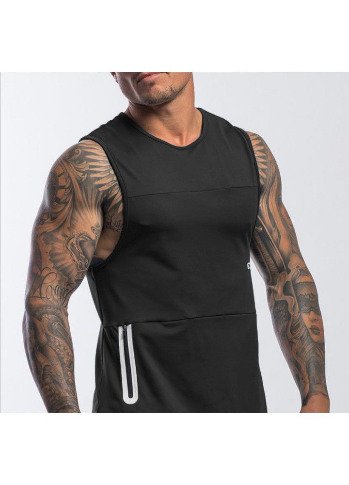Muscle brothers spring and summer new European and American sports waistcoat men's quick drying fitness waistcoat manufacturer direct sales
