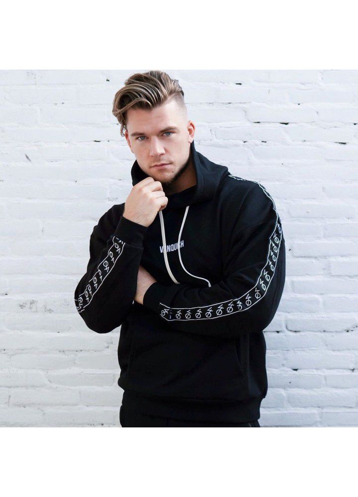 2019 muscle fitness brothers new men's Pullover Hooded Sweater outdoor running sports coat loose sweater