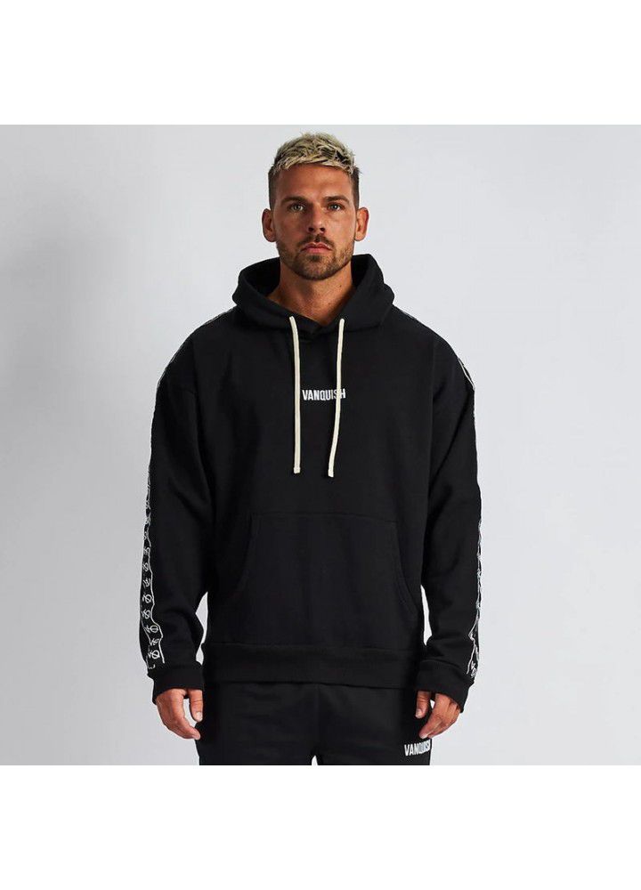 2019 muscle fitness brothers new men's Pullover Hooded Sweater outdoor running sports coat loose sweater