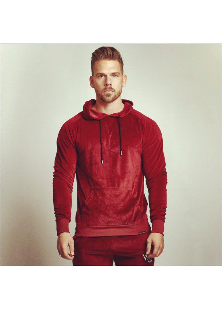 New muscle fitness brother men's Pullover sports sweater outdoor running fitness coat