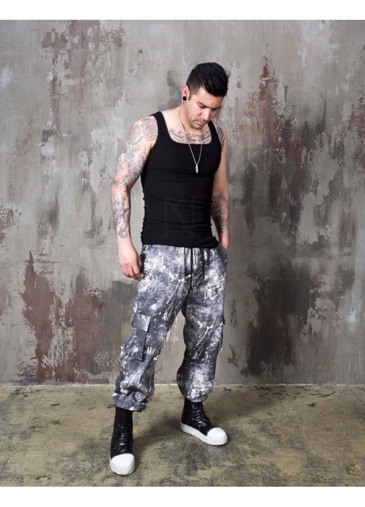 Cross border spring and summer new Japanese loose casual legged pants fashion trend Multi Pocket camouflage men's overalls