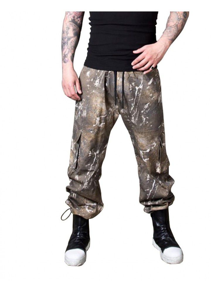 Cross border spring and summer new Japanese loose casual legged pants fashion trend Multi Pocket camouflage men's overalls
