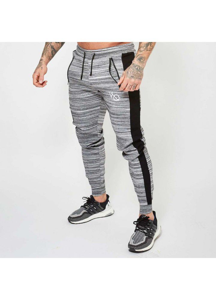 Muscle fitness brothers new fitness pants slim stretch casual pants men's sports pants