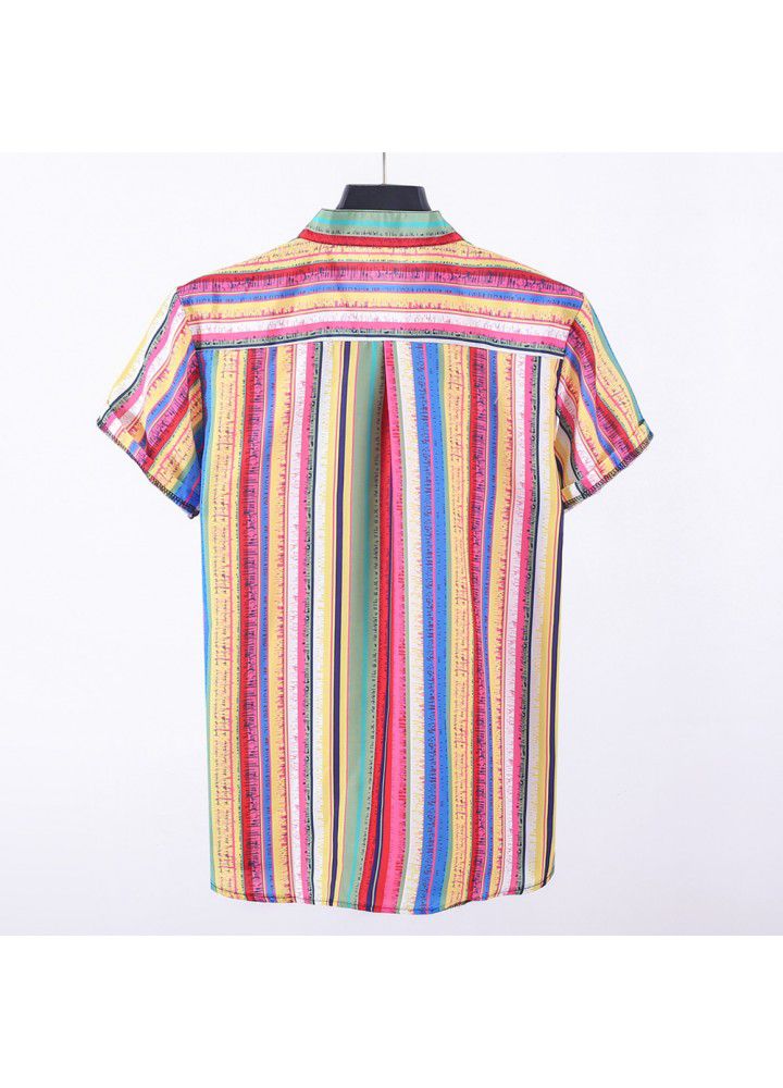 Men's short sleeve shirt in Europe and America in summer 2019 casual digital printing T-shirt short sleeve shirt