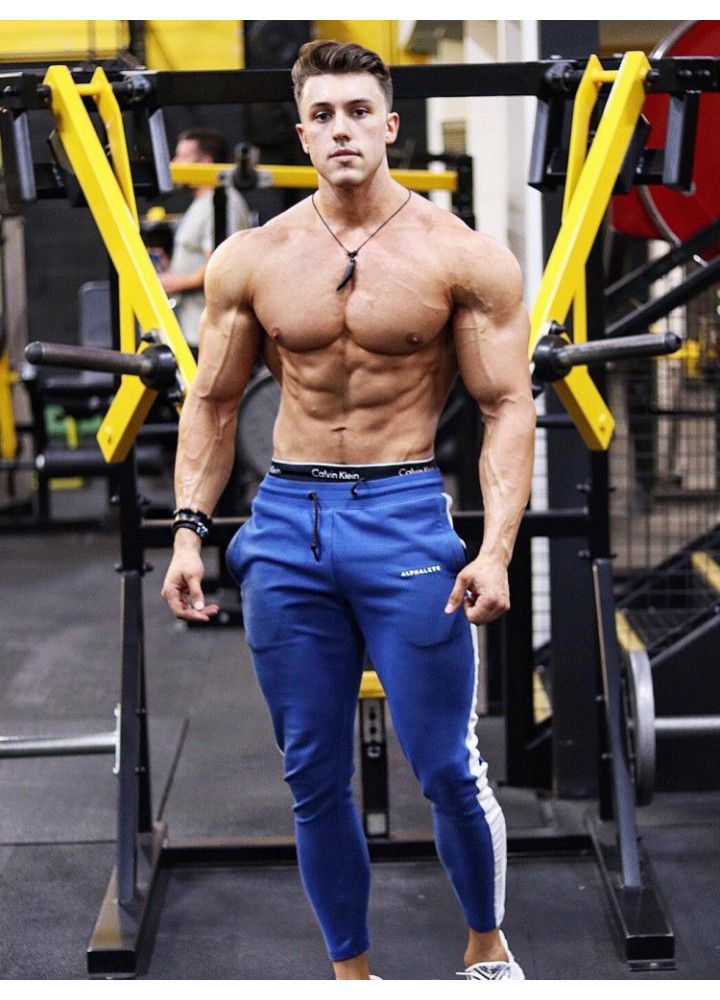 Wish new muscle fitness autumn winter sports men's jogging slim foot leisure sports pants