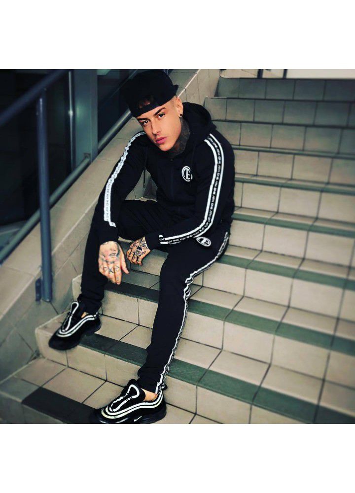Muscle brothers sports suit fitness suit men's long sleeve night running suit training suit tights