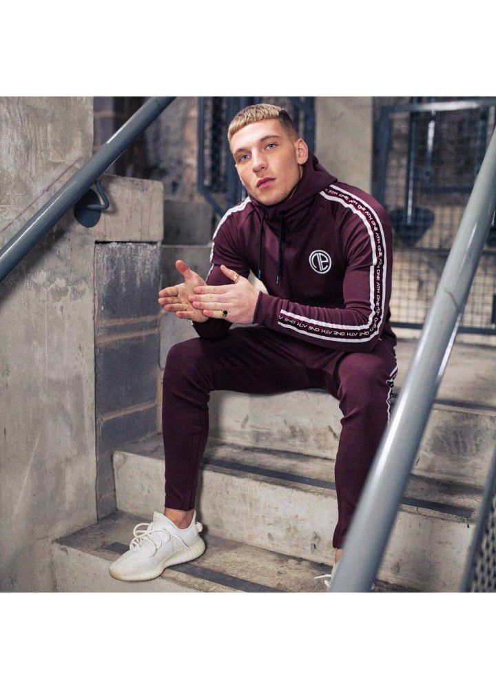 Muscle brothers sports suit fitness suit men's long sleeve night running suit training suit tights