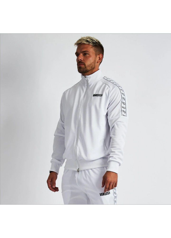 New autumn and winter muscle fitness brothers sports zipper sweater outdoor running casual loose coat men's coat
