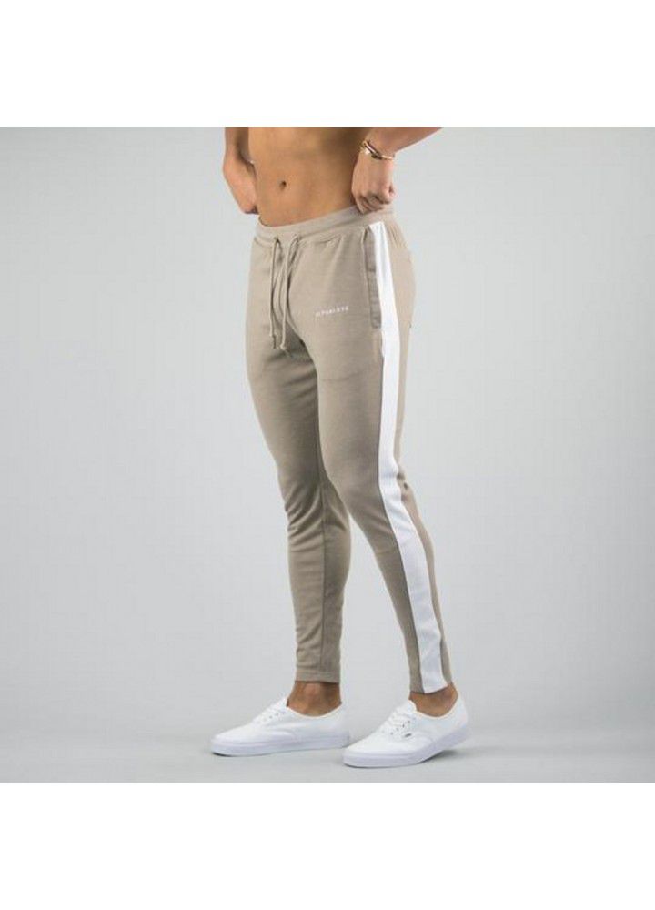 Wish new muscle fitness autumn winter sports men's jogging slim foot leisure sports pants