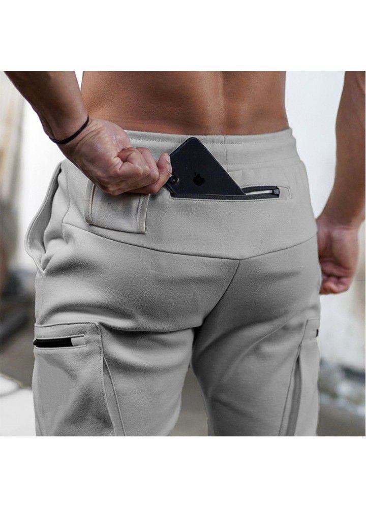 Spring and autumn light board Multi Pocket sports overalls men's camouflage fitness pants men's fitness pants Harem Pants