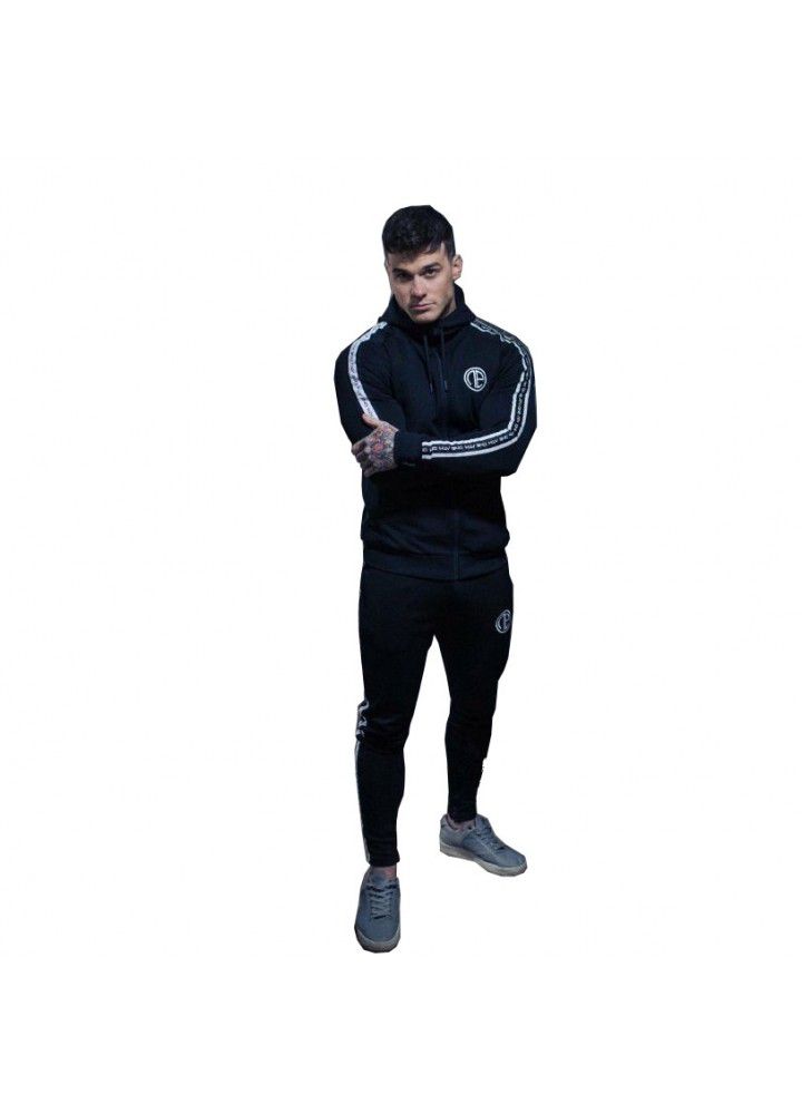 Muscle brothers sports suit fitness suit men's long sleeve night running suit training suit tights
