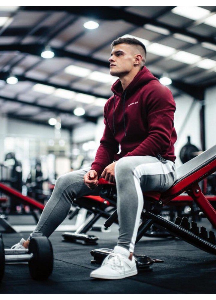 Wish new muscle fitness autumn winter sports men's jogging slim foot leisure sports pants