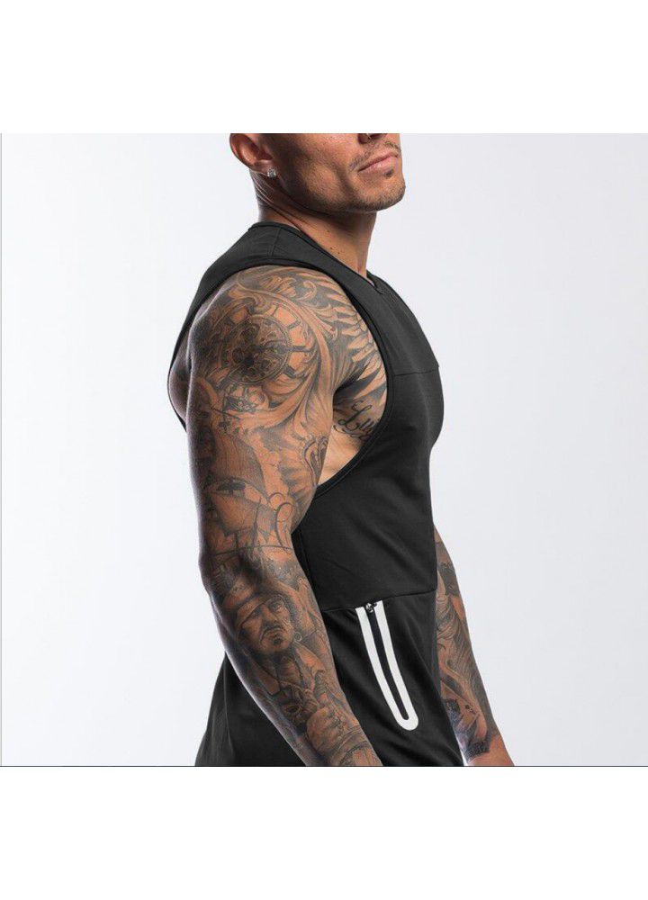 Muscle brothers spring and summer new European and American sports waistcoat men's quick drying fitness waistcoat manufacturer direct sales