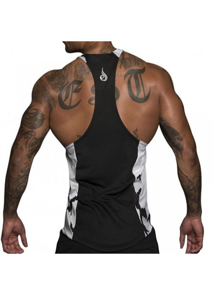 Muscle brothers sports sleeveless outdoor casual I-shaped vest men's camouflage fitness training quick drying breathable T-shirt