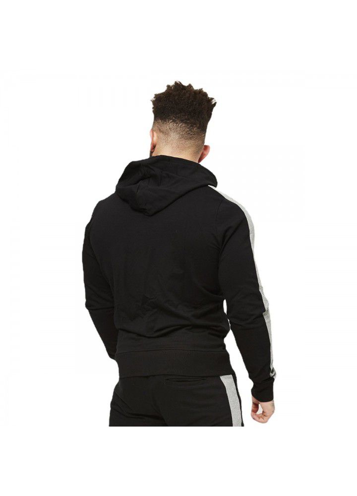 New muscle brothers fitness autumn and winter men's sports suit casual sweater fitness elastic running suit