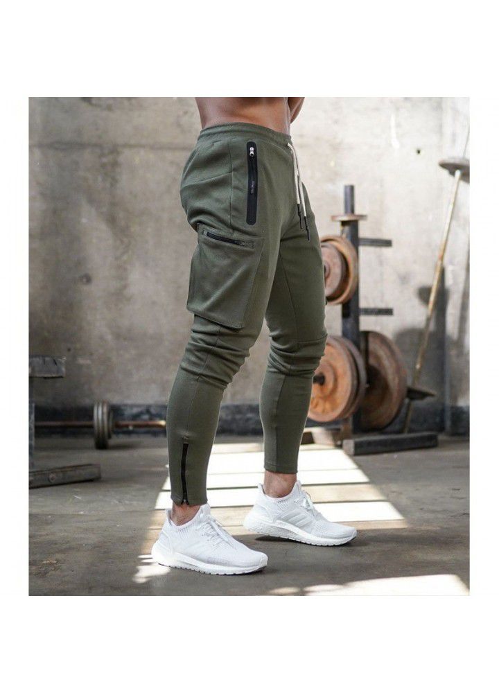 Spring and autumn light board Multi Pocket sports overalls men's camouflage fitness pants men's fitness pants Harem Pants