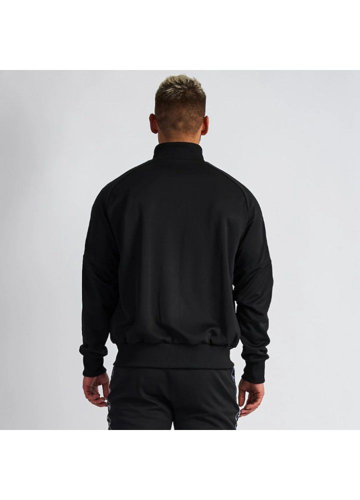 New autumn and winter muscle fitness brothers sports zipper sweater outdoor running casual loose coat men's coat