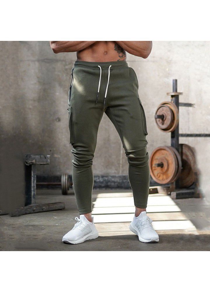 Spring and autumn light board Multi Pocket sports overalls men's camouflage fitness pants men's fitness pants Harem Pants