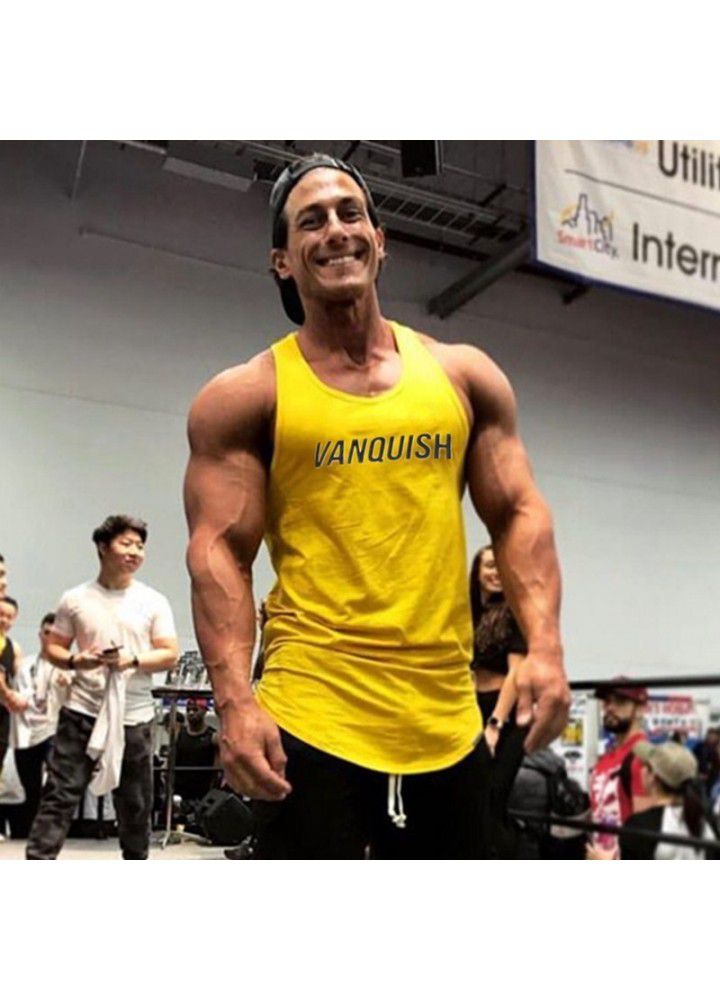 Muscle brother VQ sleeveless sports men's Vest fitness running I-shaped vest breathable slim training vest
